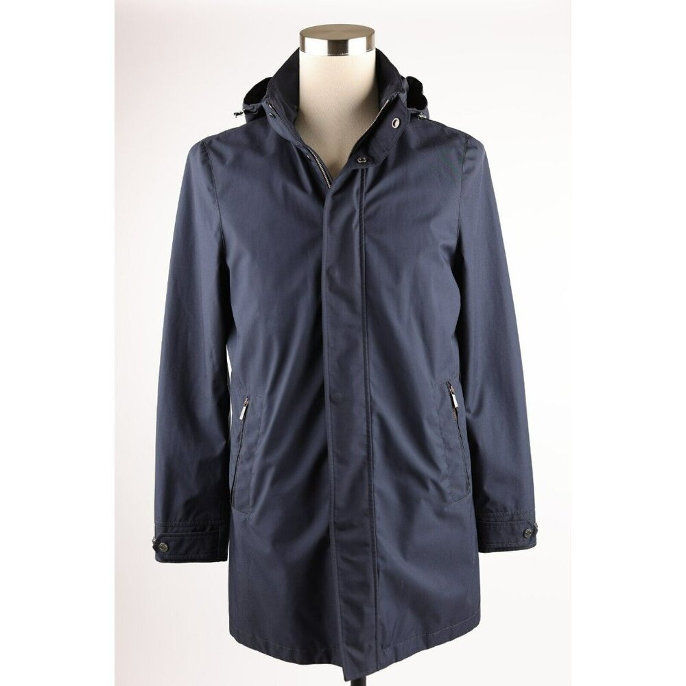 $1,690 Moorer Waterproof Parka Coat w/ Removable Hood SZ 48/38 Navy MINT